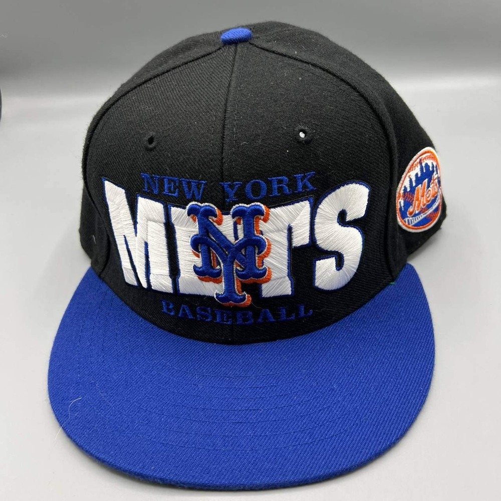 New York Mets Hat Men Blue Black Embroidered‎ 47 Brand Snap Back Cap